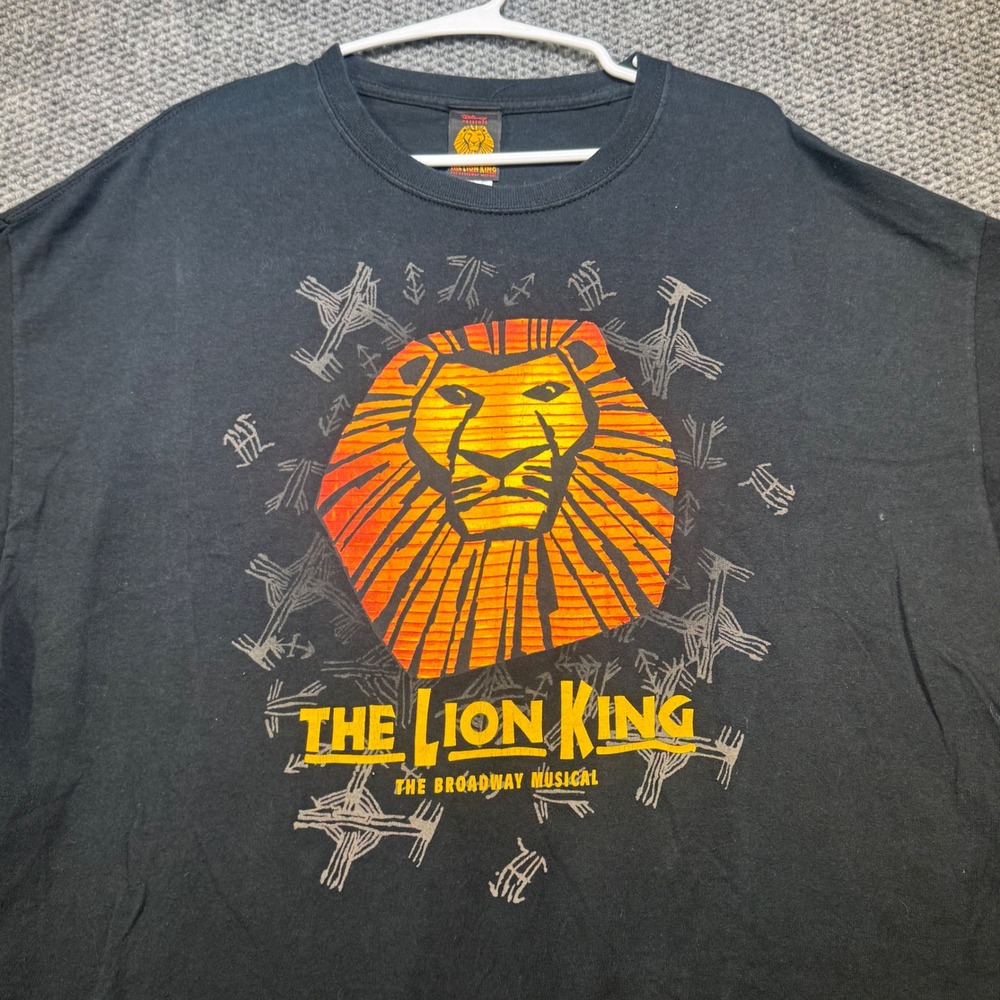 Disney The Lion‎ King Broadway Musical Graphic T-Shirt Black 2XL Gildan Cotton